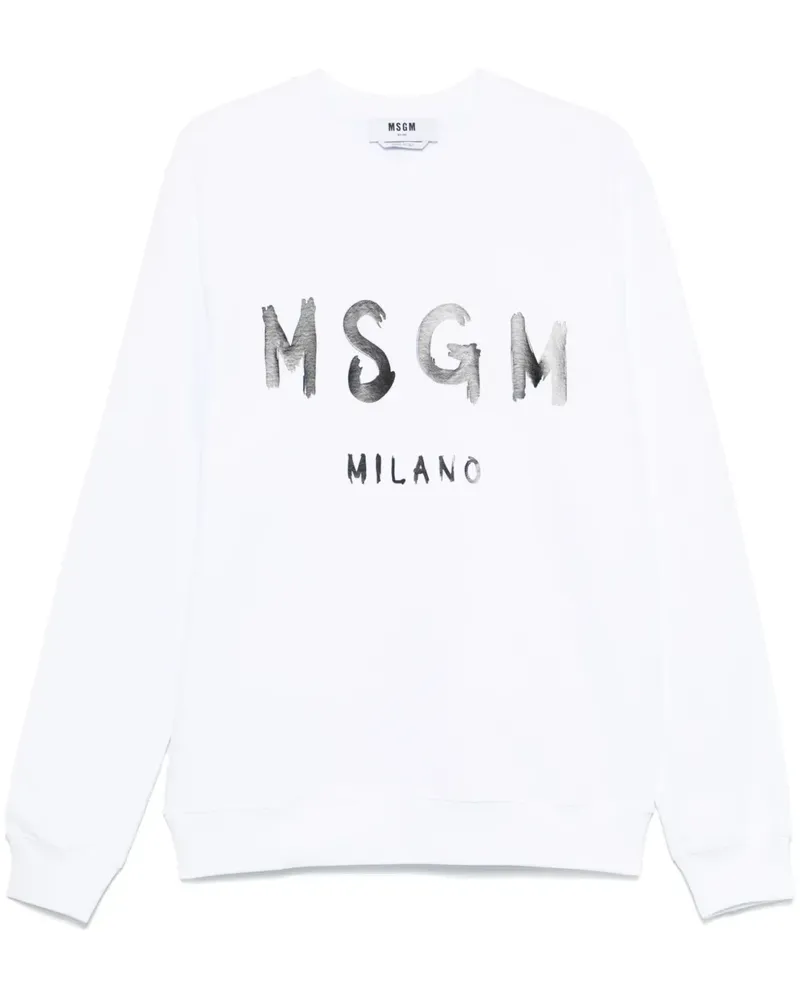 MSGM Sweatshirt mit Logo-Print - Weiß Weiß