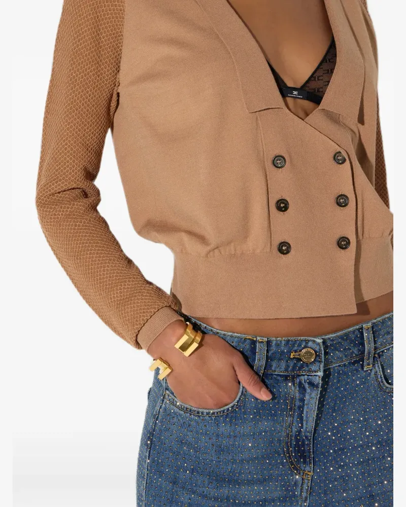 Elisabetta Franchi rigid bracelet with logo details - Gold Gold