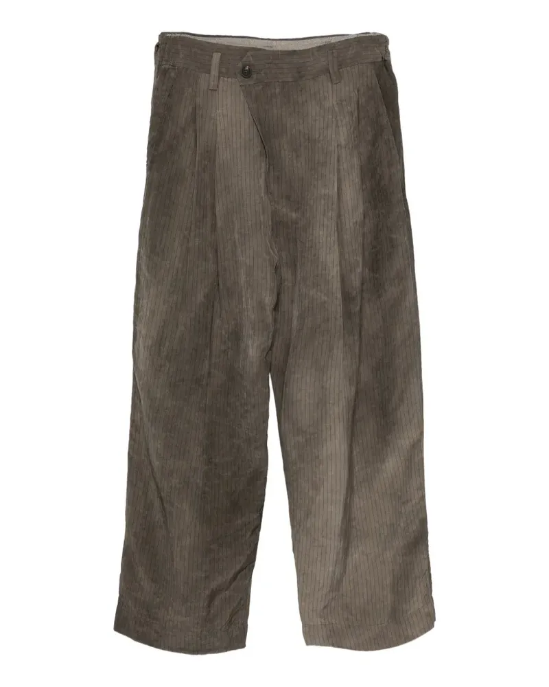 Ziggy Chen pinstripe pleated trousers - Braun Braun