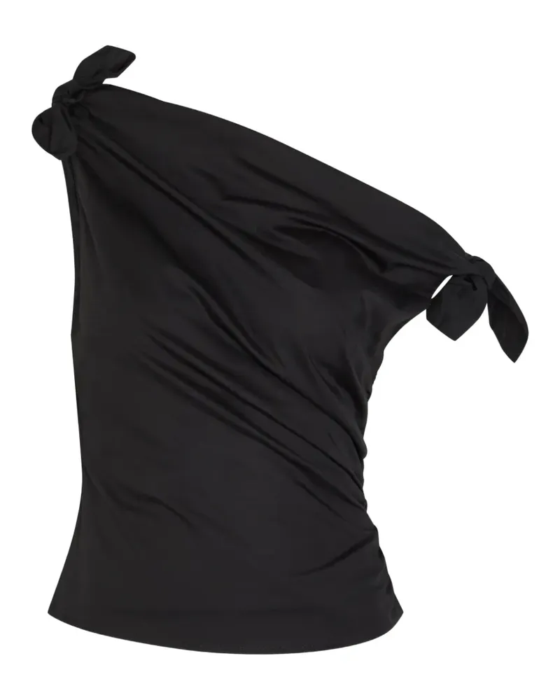STAUD Bellaria knot-detail draped top - Schwarz Schwarz