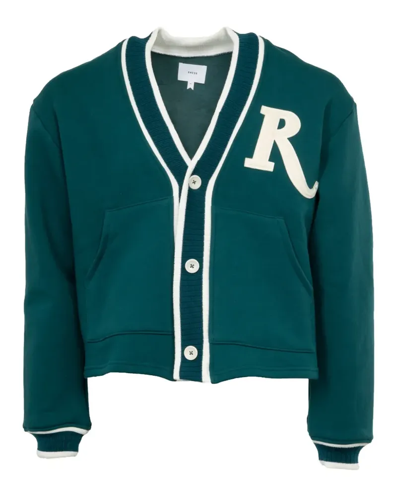 RHUDE patch-detail terry cardigan - Grün Grün