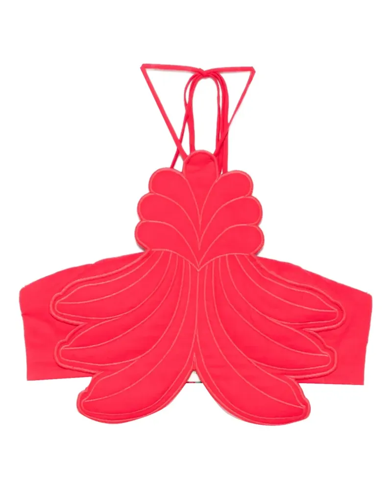 FARM Rio appliqué halterneck top - Rot Rot