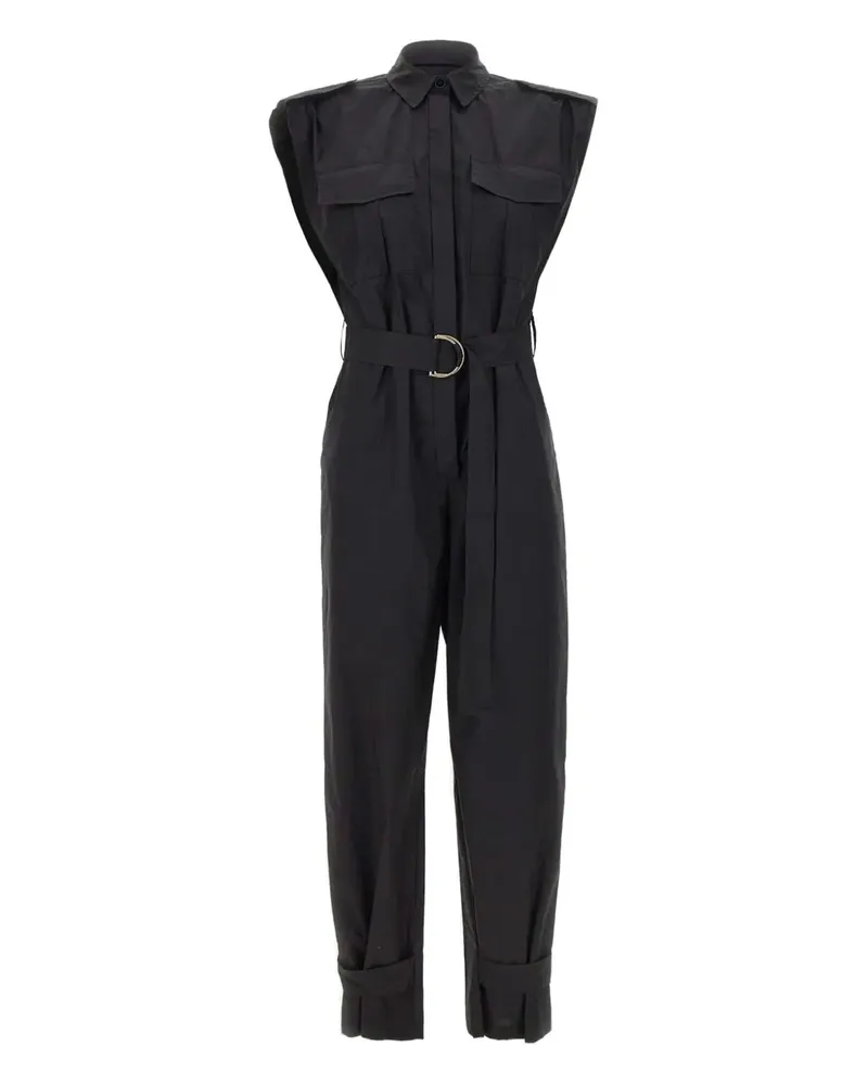 Kaos Jumpsuit mit Schulterklappen - Schwarz Schwarz