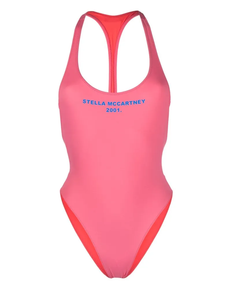 Stella McCartney Badeanzug mit Logo-Print - Rosa Rosa
