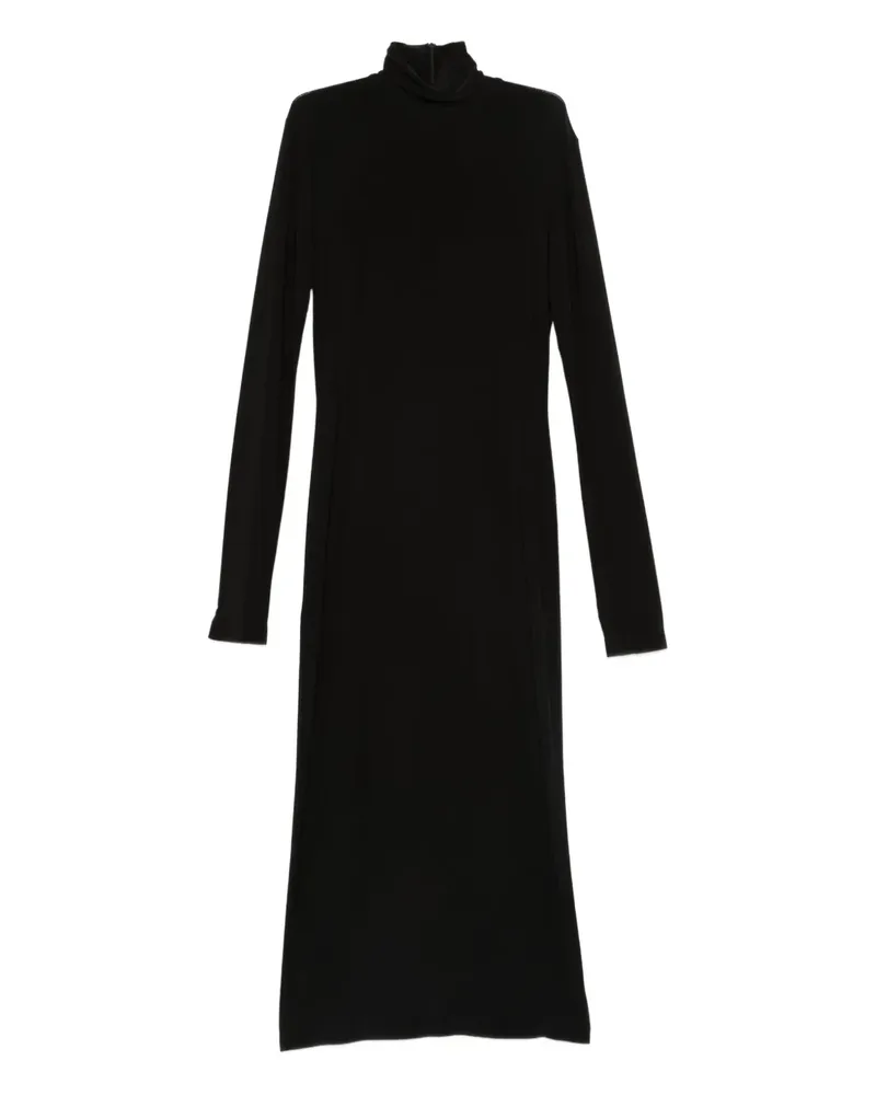 Norma Kamali Midikleid mit Rollkragen - Schwarz Schwarz