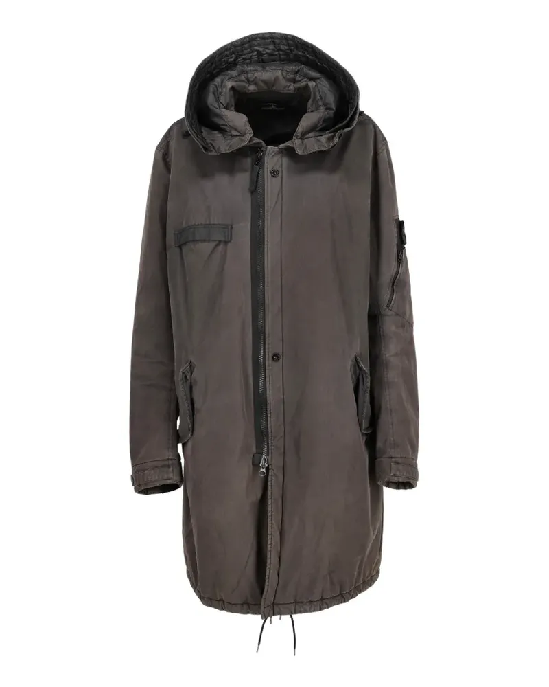 Stone Island hooded parka coat - Grau Grau