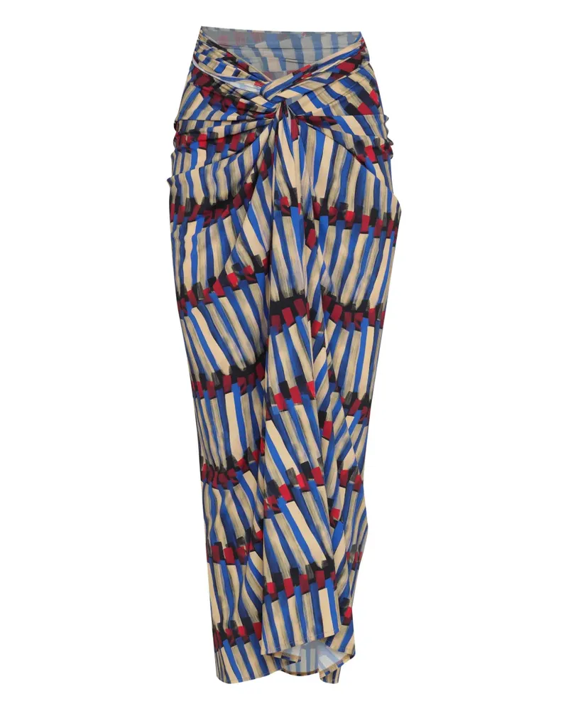 Lygia & Nanny Diana striped knotted cover-up - Blau Blau