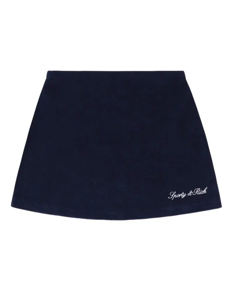 SPORTY & RICH Minirock mit Logo-Stickerei - Blau Blau