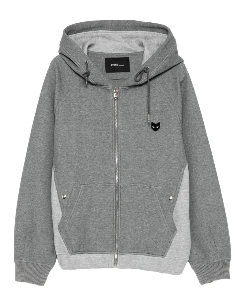 SONGZIO Hoodie mit Panther-Stickerei - Grau Grau