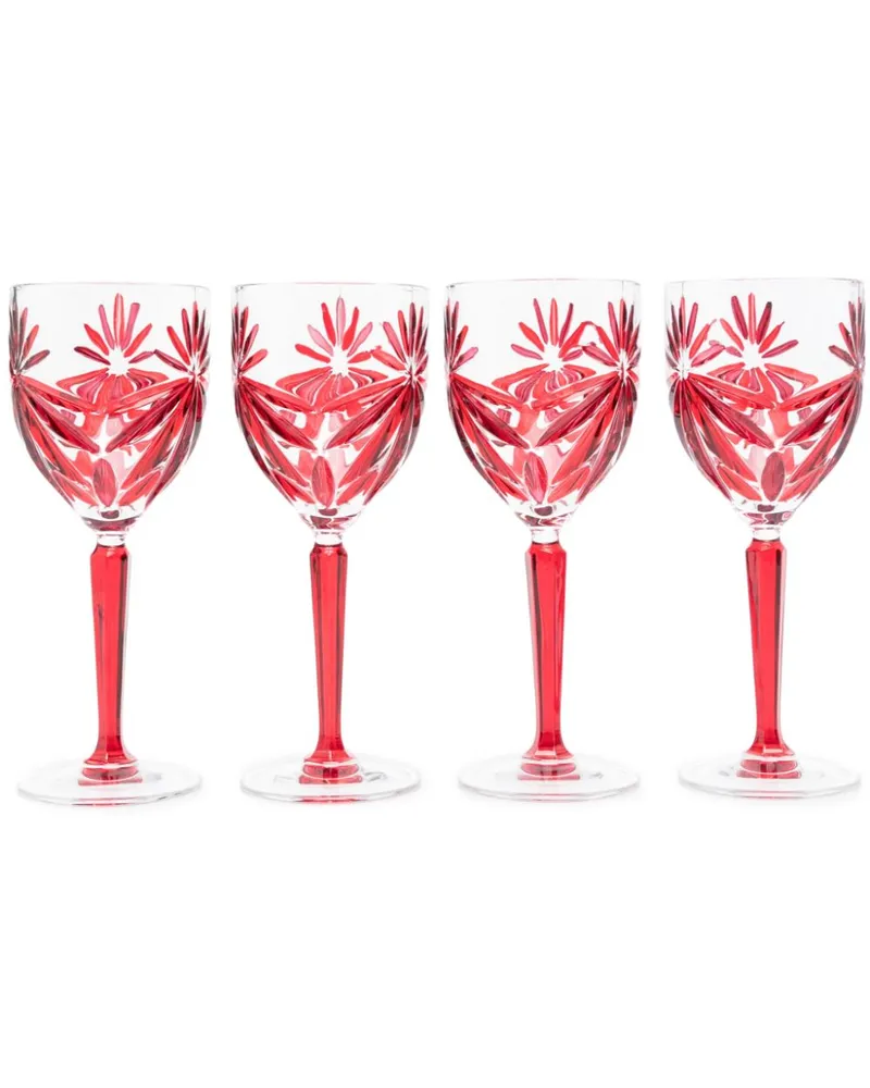 Les-Ottomans Stars Weingläser-Set aus Kristall (4er-Set) - Rot Rot