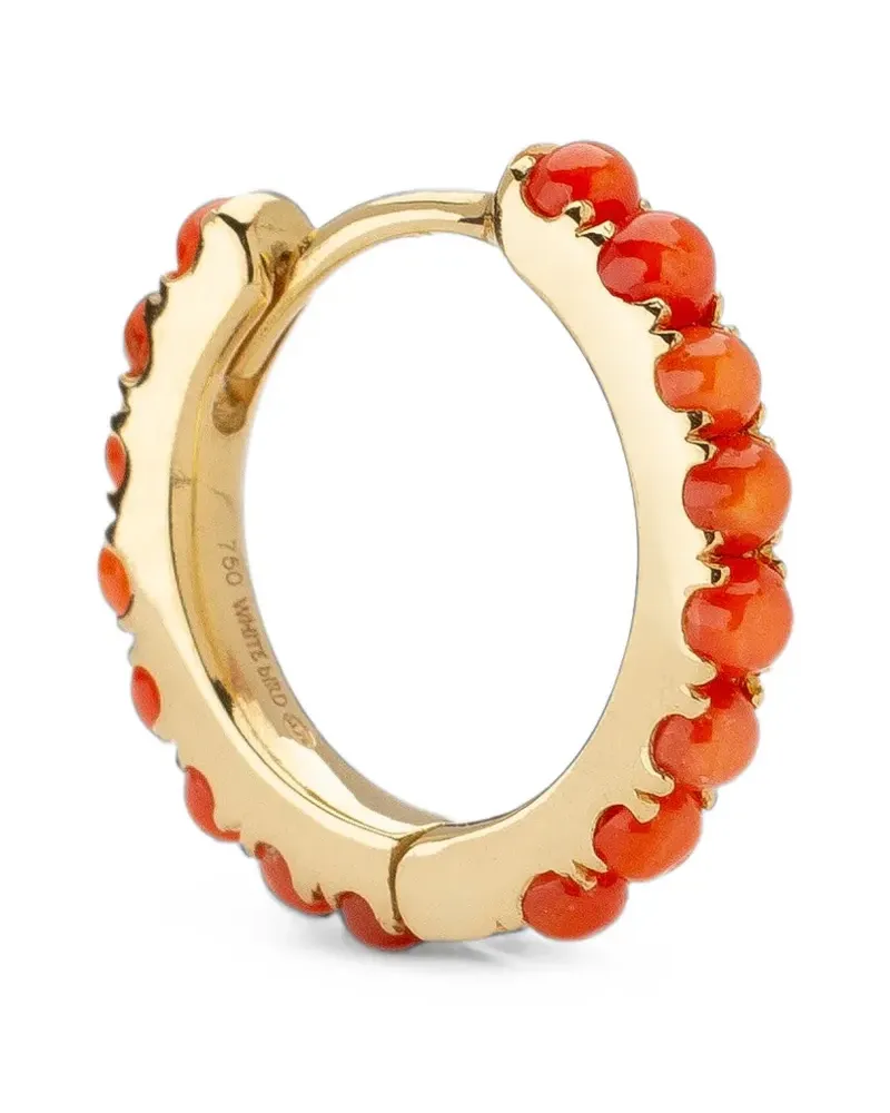 WHITE BIRD Ismène coral hoop earring - Gold Gold