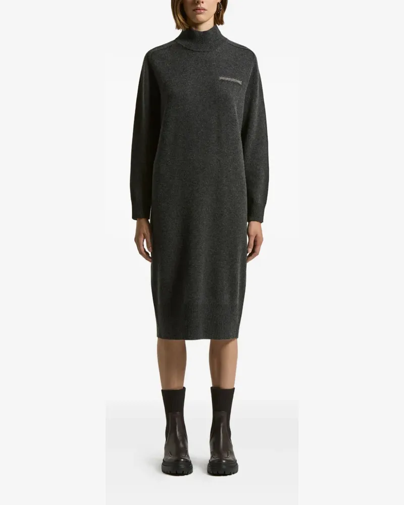 Peserico detail at the chest cashmere dress - Grau Grau