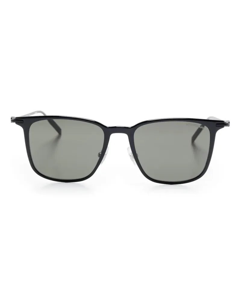 Montblanc Sonnenbrille mit eckigem Gestell - Schwarz Schwarz