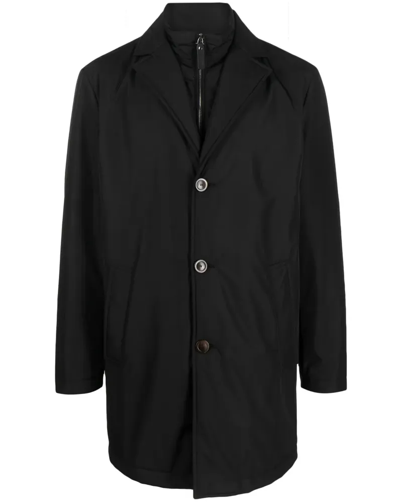 Canali Mantel im Layering-Look - Schwarz Schwarz