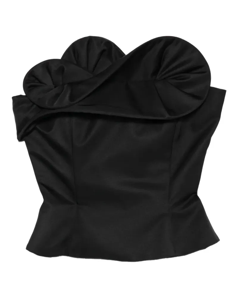Magda Butrym Schulterfreie Petal Corsage - Schwarz Schwarz