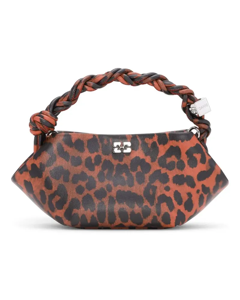 Ganni Bou Mini-Tasche mit Leoparden-Print - Rot Rot