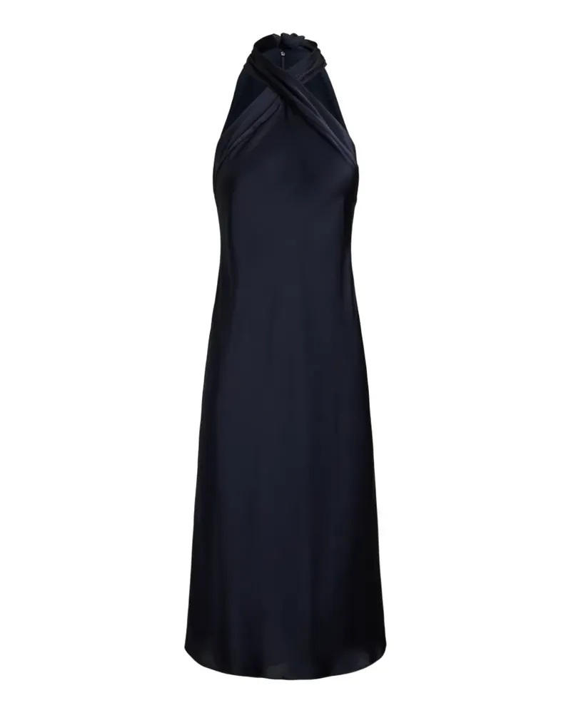 Ralph Lauren Neckholder-Midikleid mit Schleifenverschluss - Blau Blau