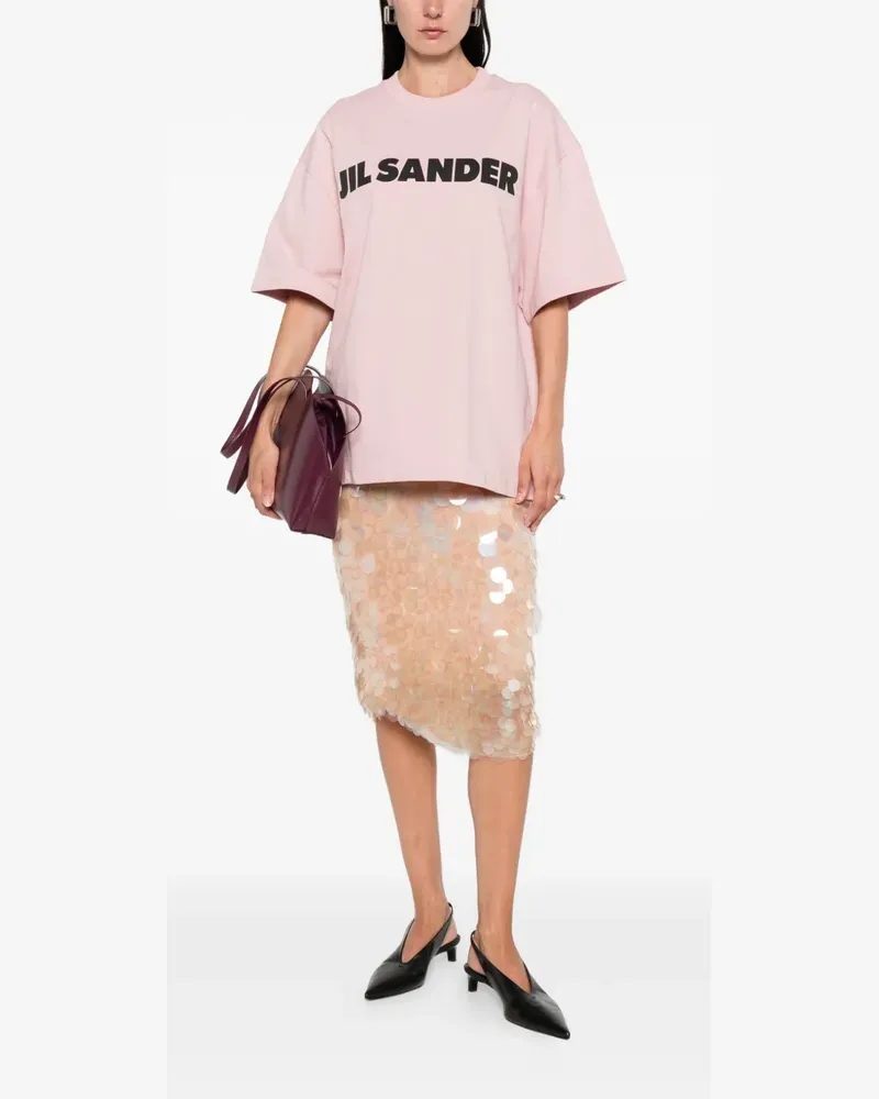 Jil Sander T-Shirt mit Logo-Print - Rosa Rosa