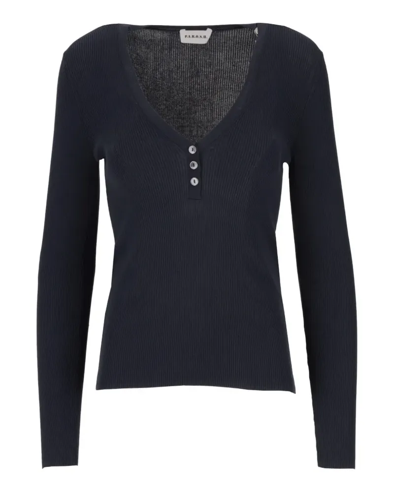 P.A.R.O.S.H. P.A.R.O H. Cipria ribbed T-shirt - Blau Blau