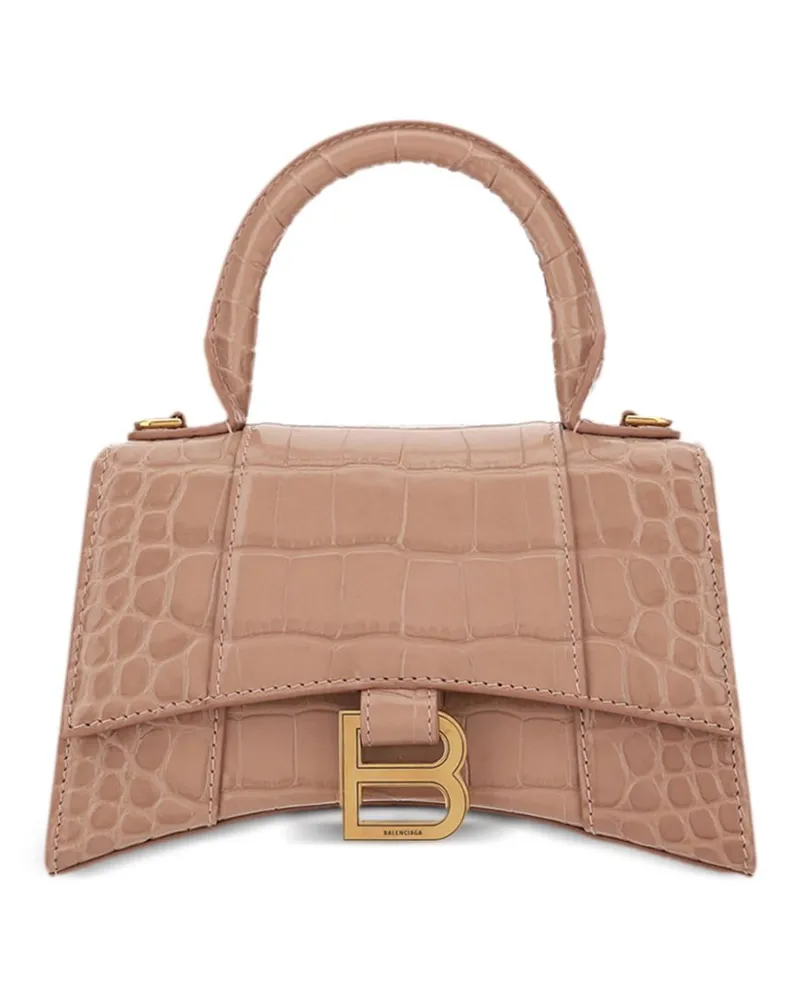 Balenciaga XS Hourglass Handtasche - Nude Nude