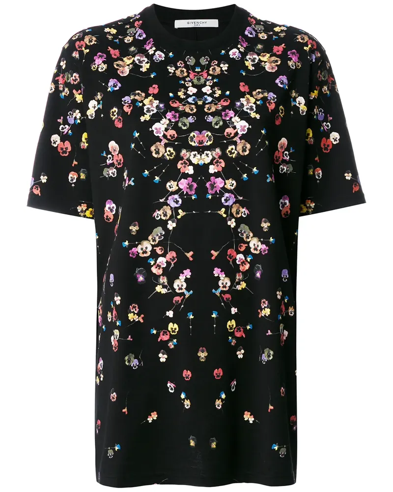 Givenchy T-Shirt mit Veilchen-Print - Schwarz Schwarz
