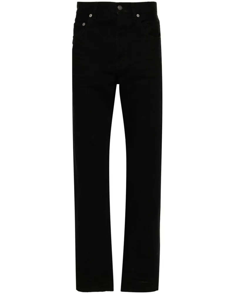 Saint Laurent Tief sitzende Straight-Leg-Jeans - Schwarz Schwarz