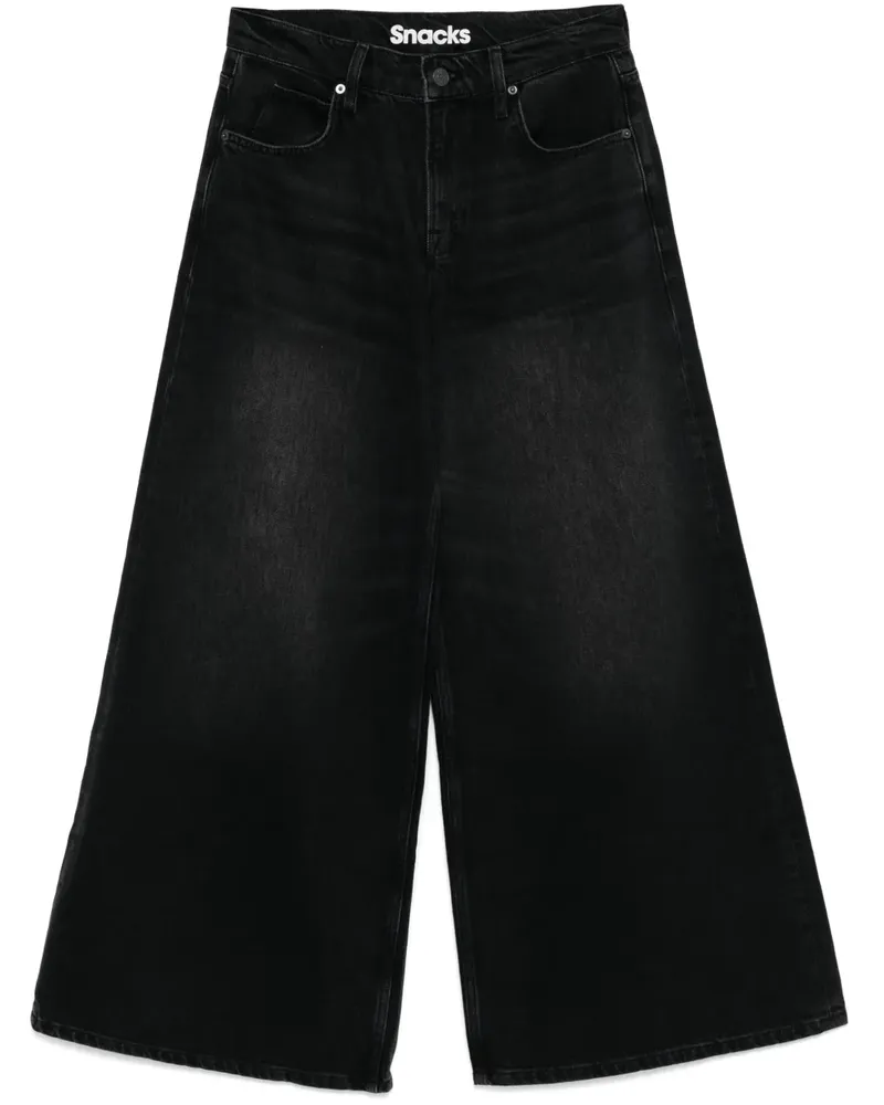 Mother The Slung Sugar Cone Sneak Jeans - Schwarz Schwarz