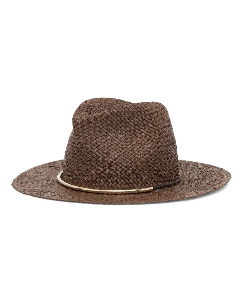 Luisa Spagnoli woven fedora hat - Braun Braun