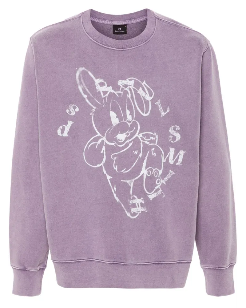 Paul Smith Sweatshirt mit Hasen-Print Violett