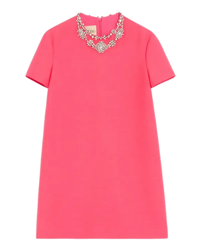 Valentino Garavani embroidered Crepe Couture short dress - Rosa Rosa
