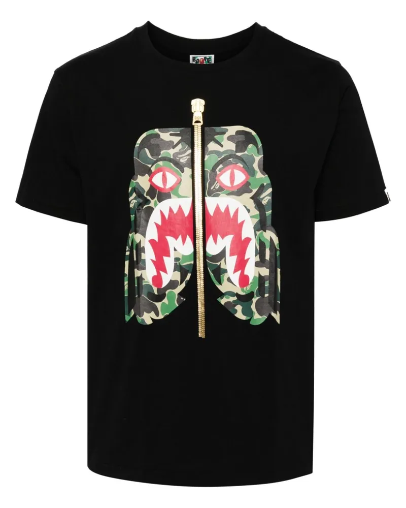 BAPE ABC CAMO T-Shirt mit Tiger - Schwarz Schwarz