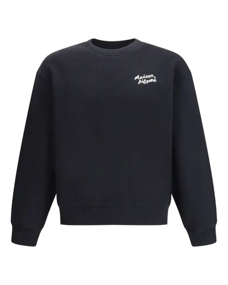 Kitsuné embroidered cotton sweatshirt - Schwarz Schwarz
