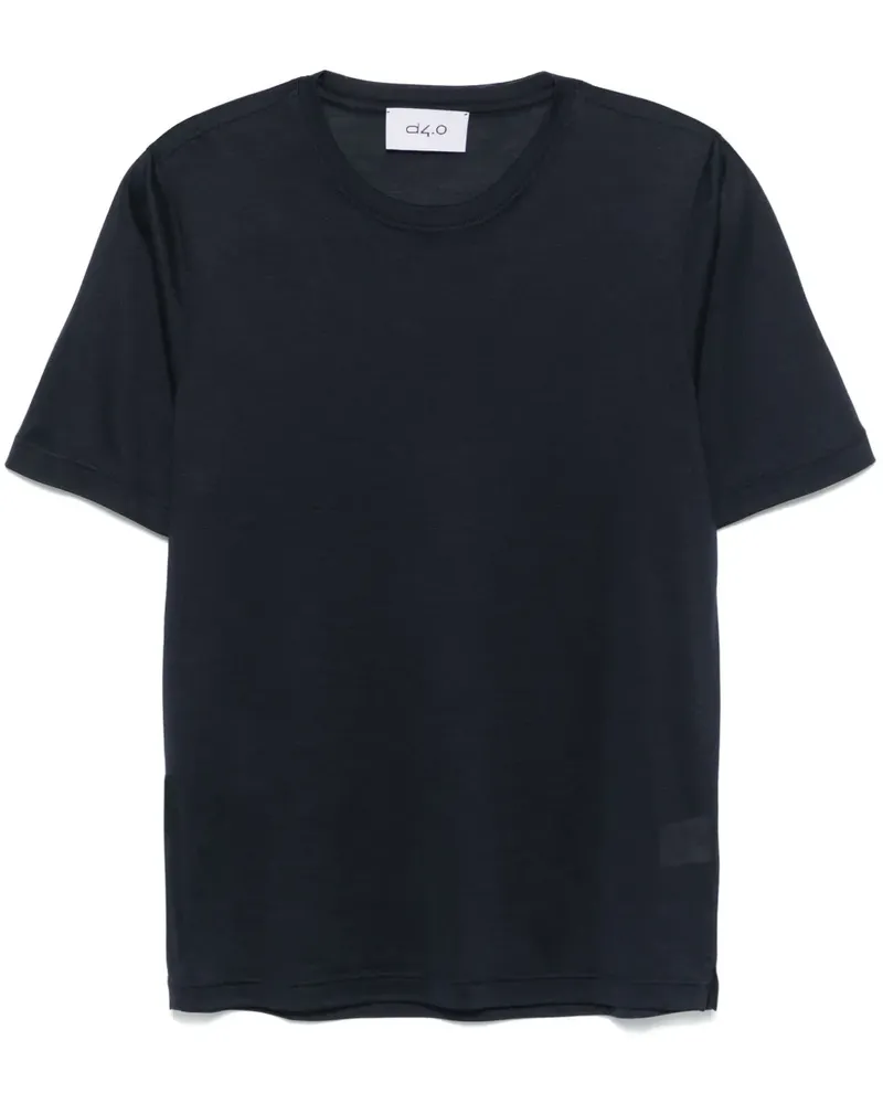 D4.0 T-Shirt aus Seide - Blau Blau
