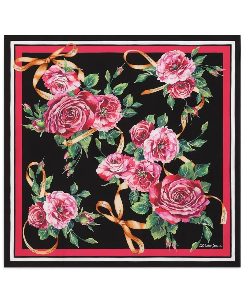 Dolce & Gabbana Bedrucktes Halstuch aus Seide - Schwarz Schwarz