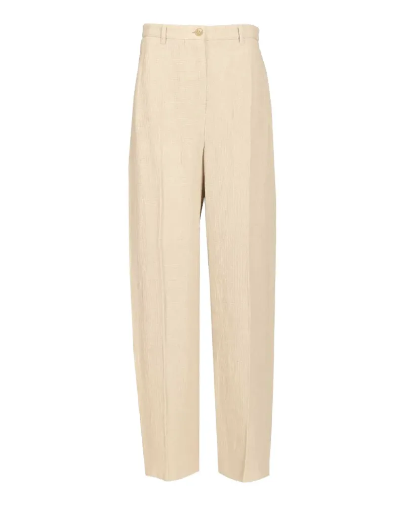 Emporio Armani slub-texture trousers - Nude Nude