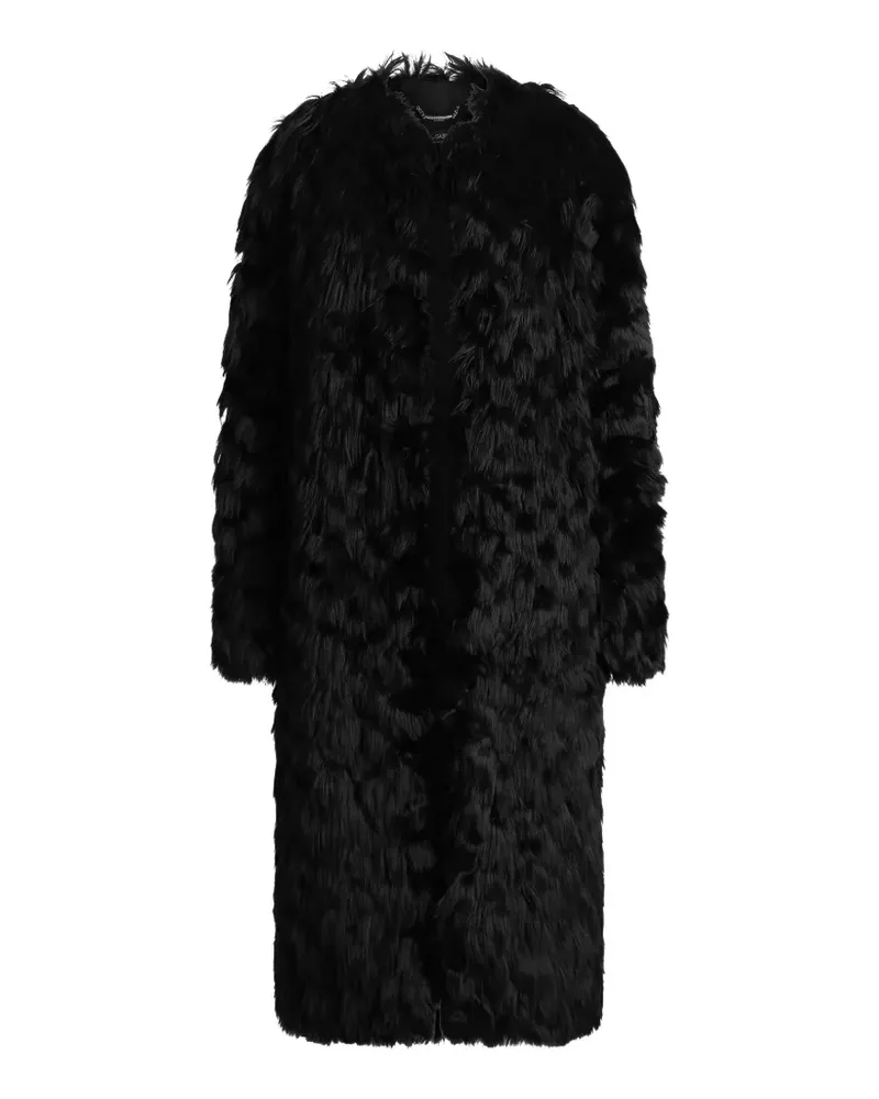 Dolce & Gabbana Shearling-Mantel - Schwarz Schwarz