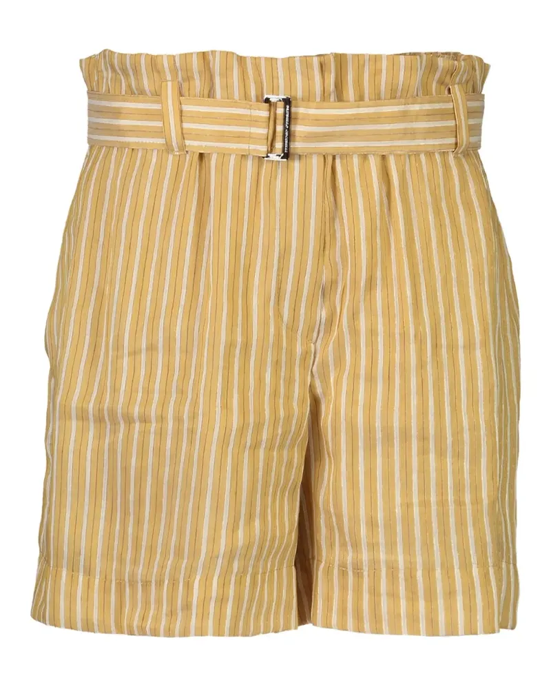 Brunello Cucinelli Gestreifte Shorts mit Gürtel - Gelb Gelb