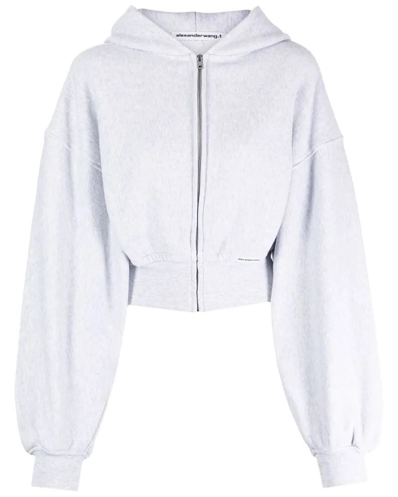 Alexander Wang Cropped-Hoodie Grau