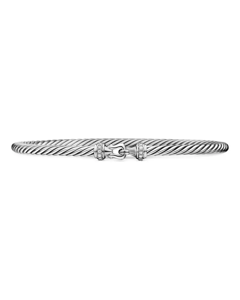 David Yurman Buckle Classic Cable Armband aus Sterlingsilber mit Diamant 3mm Silber