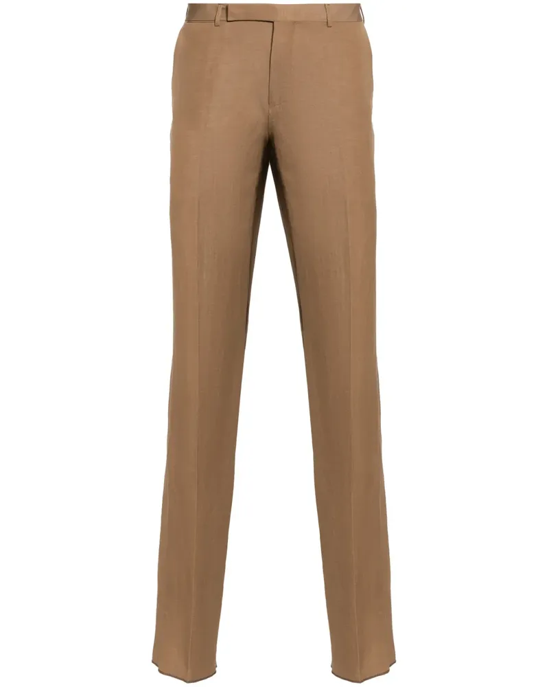 Ermenegildo Zegna Gerade Hose mit Bügelfalten - Nude Nude