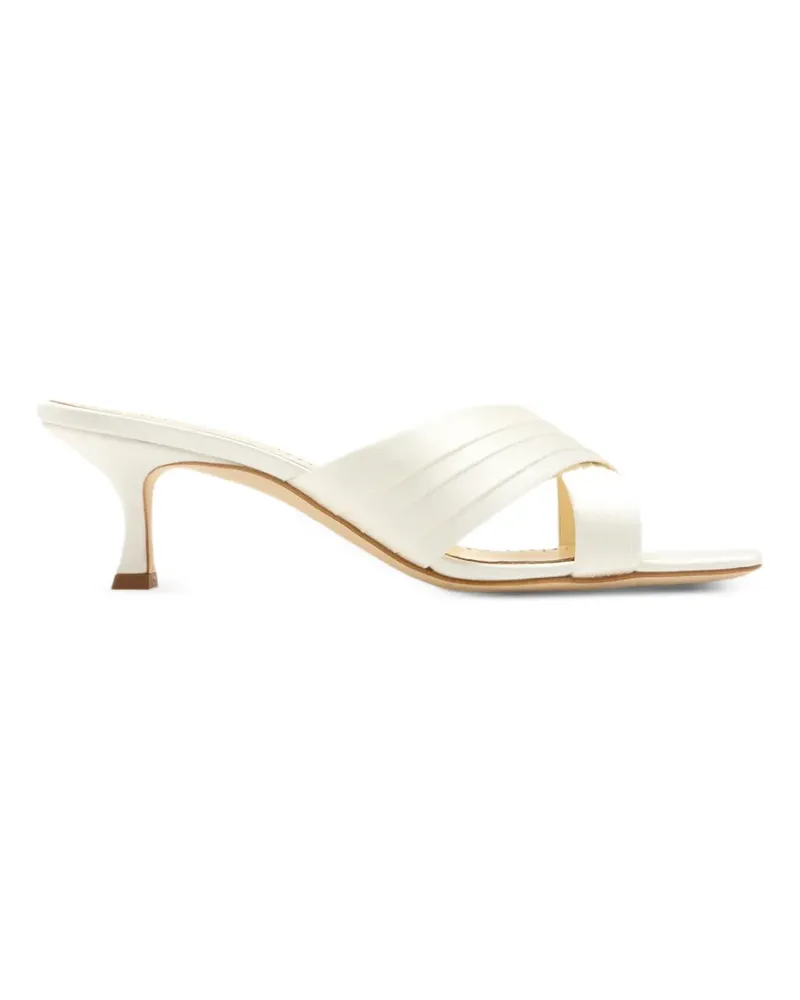 Manolo Blahnik Vieramul crossover-strap pleated mules - Nude Nude