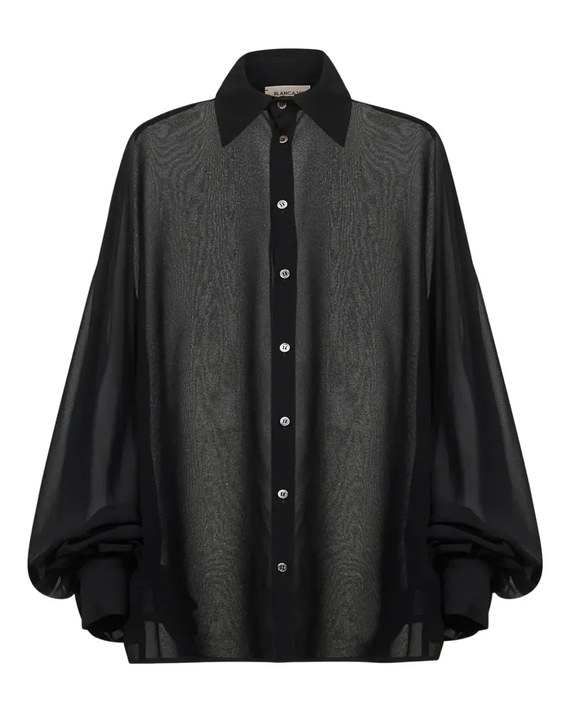 Blanca Hemd aus Satin - Schwarz Schwarz