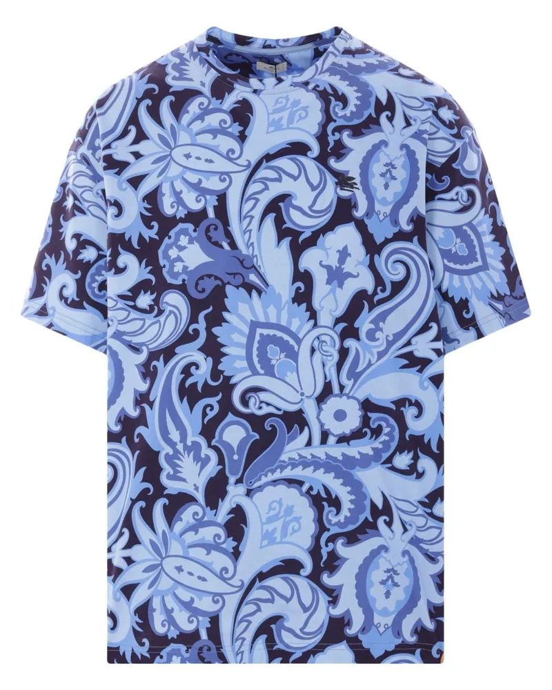 Etro T-Shirt mit Paisleymuster - Blau Blau