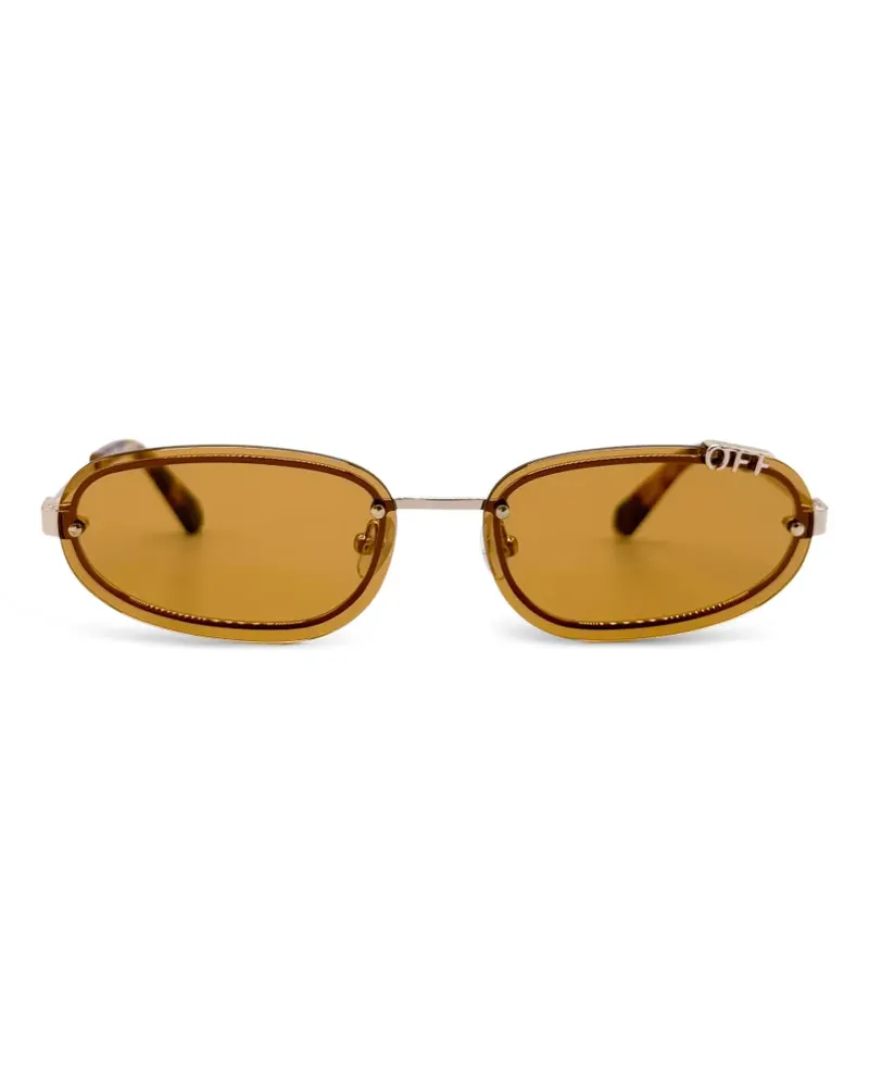 OFF-WHITE Rahmenlose Sonnenbrille mit ovalem Gestell - Braun Braun