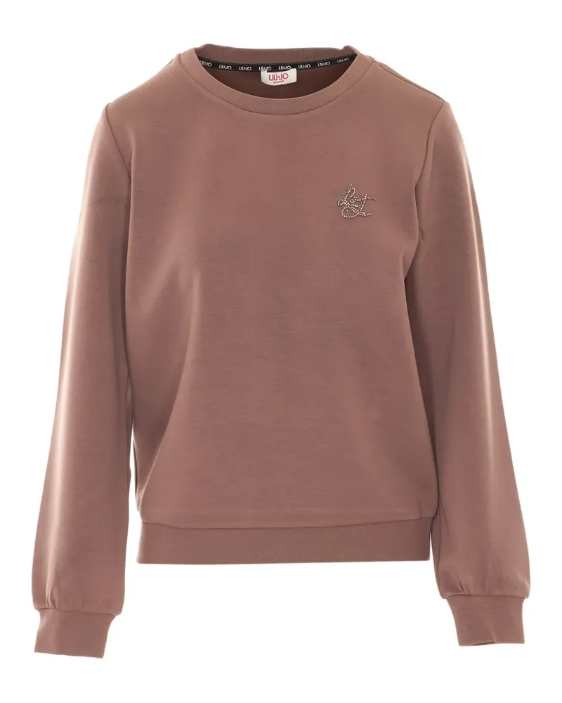 Liu Jo Sweatshirt mit Pailletten-Logo - Braun Braun