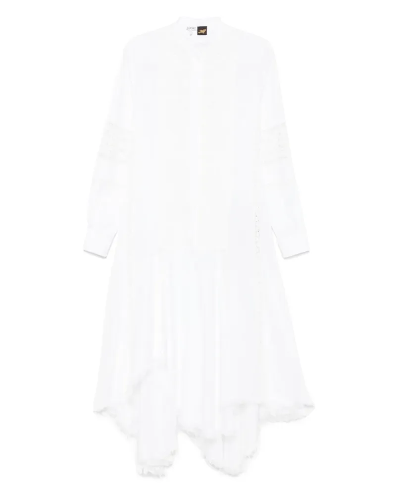 Loewe Midikleid mit Spitzeneinsatz - Weiß Weiß