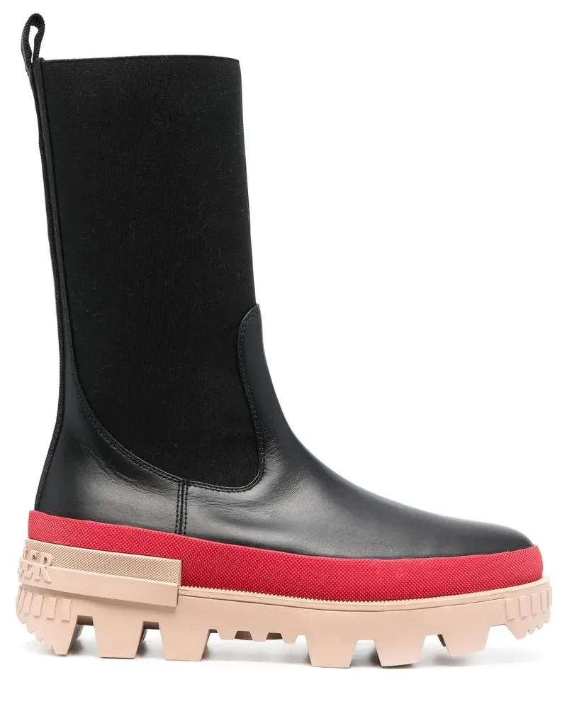 Moncler Stiefel aus Leder - Schwarz Schwarz