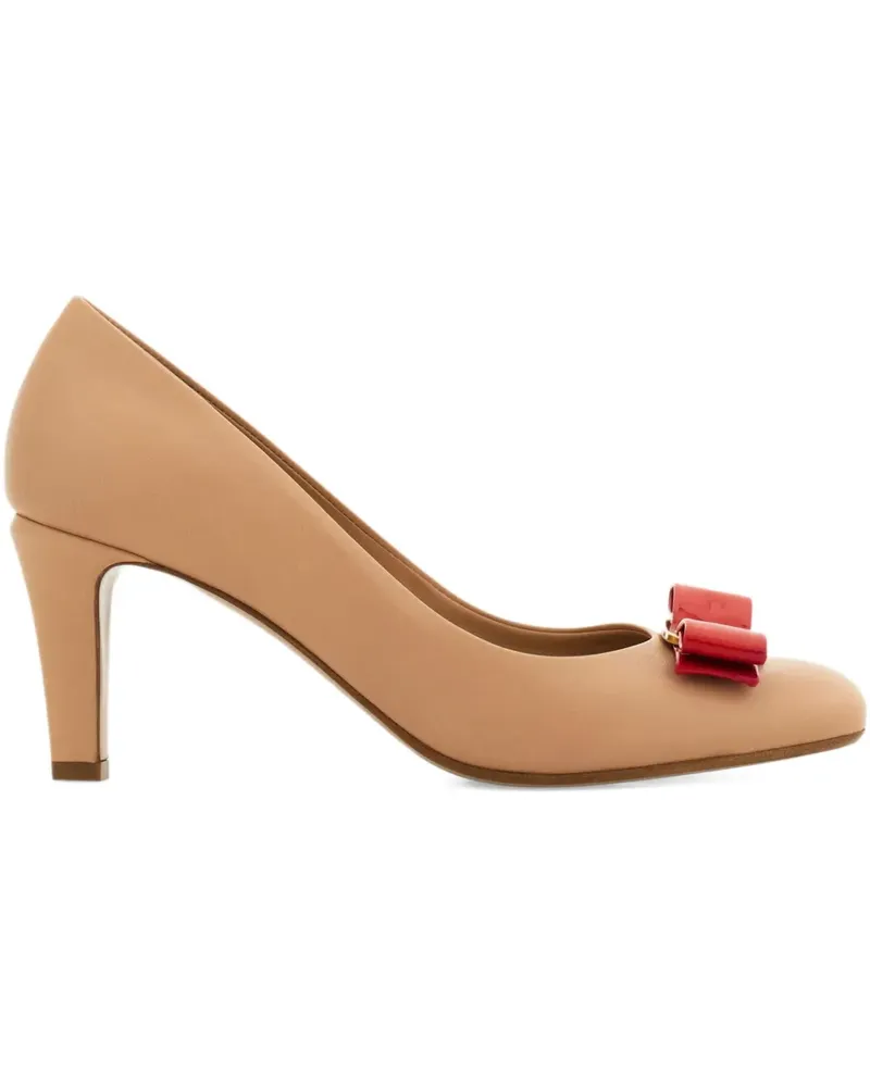 Ferragamo Pumps mit Vara-Schleife 70mm - Nude Nude