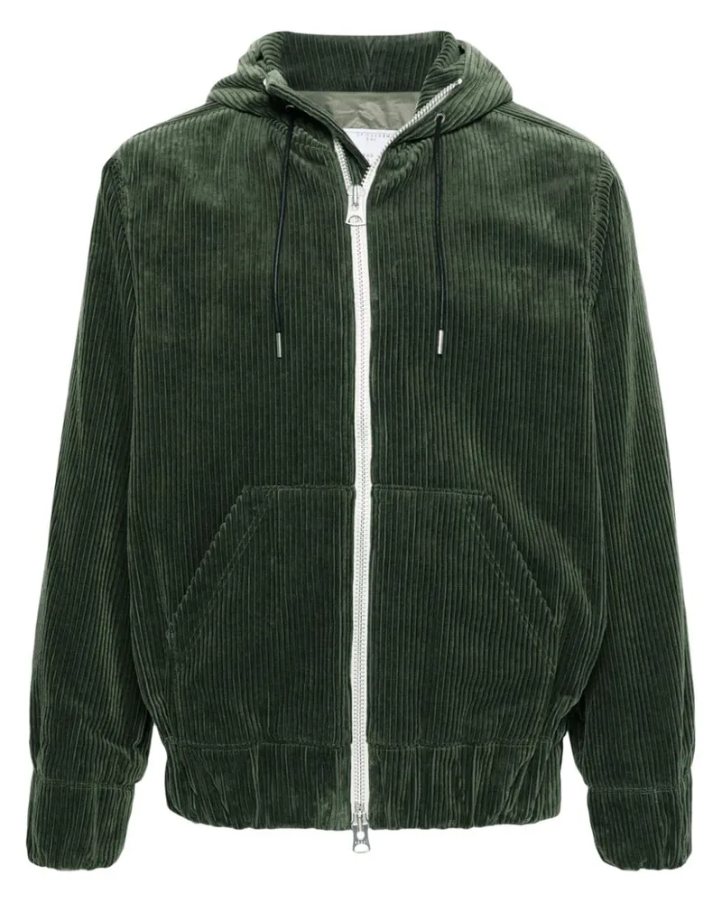 Sacai Cordjacke mit Kapuze - Grün Grün