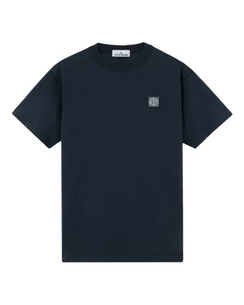 Stone Island T-Shirt mit Kompass-Patch - Blau Blau